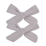 2020 Lovely Baby Solid Hair Bows With Clip Bowknot Hair Clips Headwear Children Cute Cotton Hairpins Barrettes Hair Accessories