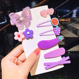 1Set New Girls Cute Cartoon Flower Geometric Hairpins Sweet Headband Hair Ornament Barrettes Hair Clips Fashion Hair Accessories