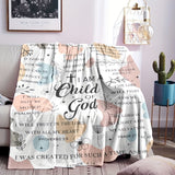 Women Gifts - I Am A Child Of God Blanket, Religious Gifts, Secret Sister Gifts For Women Inspiration Blanket Super Soft Flannel Blanket