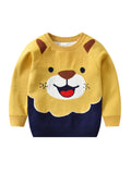 Cozy Lion Print Knit Sweater for Kids - Pullover - Soft, Warm, and Adorable Winter Wear for Children