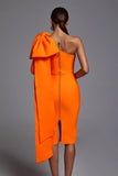 kamames Abbey Orange One Shoulder Bandage Dress