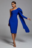 kamames Abbey Blue One Shoulder Bandage Dress