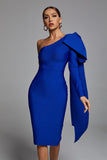 kamames Abbey Blue One Shoulder Bandage Dress