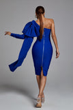 kamames Abbey Blue One Shoulder Bandage Dress