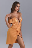 kamames Alexa Off Shoulder Corset Mini Dress - Yellow