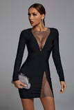 kamames Ela V Neck Mesh Mini Dress