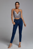 kamames Ferley Diamond Crop Top - Silver