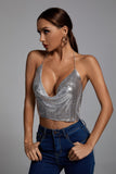 kamames Ferley Diamond Crop Top - Silver