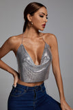 kamames Ferley Diamond Crop Top - Silver