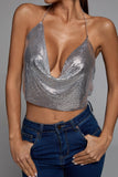 kamames Ferley Diamond Crop Top - Silver