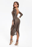 kamames Bette Stripe Mesh Midi Dress