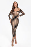 kamames Bette Stripe Mesh Midi Dress