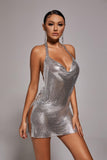 kamames Brett Diamante Mesh Mini Dress