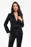 kamames Buffy Black Sequins Blazers Set