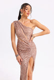 Kamames Constance Sequins Side Slit Maxi Dress