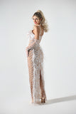 kamames Wenda Feather Sequin Maxi Dress