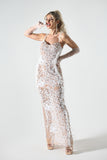 kamames Wenda Feather Sequin Maxi Dress