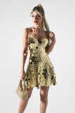 kamames Kimberley Metallic Mirror Mini Dress