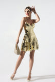 kamames Kimberley Metallic Mirror Mini Dress