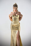 kamames Xerca Metallic Tube Maxi Dress