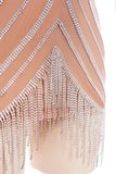 kamames Rhinestone Fringe Mini Corset Dress