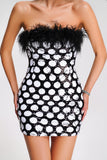 Kamames Mune Sequin Feather Mini Dress