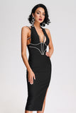 Kamames Rosie Diamante Halter Midi Bandage Dress