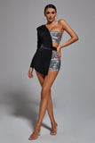 kamames One Sleeve Blazer Romper - Silver