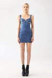 kamames Fritia Halter Denim Mini Dress