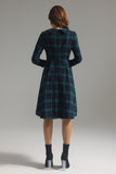 kamames Gloria Lapel Plaid Dress