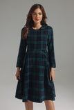 kamames Gloria Lapel Plaid Dress