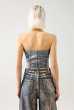 kamames Haka Metallic Denim Tube Top