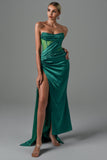 kamames Haliya Crystallized Corset High Slit Gown - Green