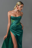 kamames Haliya Crystallized Corset High Slit Gown - Green