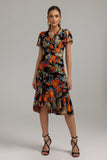 kamames Hayden Printed Flounced Midi Dress