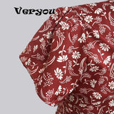 New Summer V Neck Floral Print Party Dress Women Vintage Sleeveless Tank Mini Dress Spring Loose Plus Size A-Line Dress