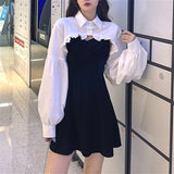 Kamames Elegant Party Dress Women Long Sleeve Sweet Empire High Street Mini Dress Gothic Y2k Dress Korean Autumn Female Outfits