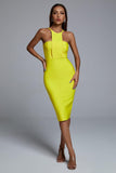 kamames Irana Yellow Midi Bandage Dress