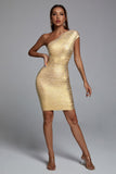 kamames Lika Metallic Mini Cocktail Dress