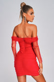 kamames Irana Off Shoulder Mesh Mini Bandage Dress