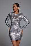 kamames Jojo Cutout Mini Bodycon Dress - Silver