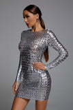 kamames Jojo Cutout Mini Bodycon Dress - Silver