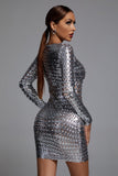 kamames Jojo Cutout Mini Bodycon Dress - Silver