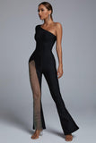 Kamames Kanye One Shoulder Diamond Jumpsuit