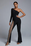 Kamames Kanye One Shoulder Diamond Jumpsuit