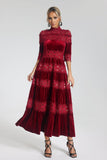 kamames Katharine Velvet Lace Maxi Dress