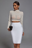 kamames Kiana Pearl Long Sleeve Set - White