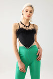 kamames Kuhany Feather Halter Top