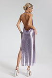 kamames Kyla Metallic Mesh Dress