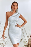 kamames Lika Metallic Mini Bandage Dress - Silver